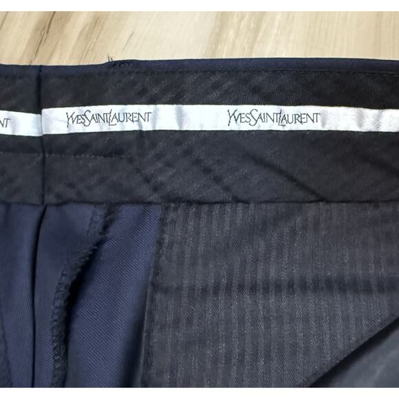 Yves Saint Laurent Mens 35 x29 Wool Pants Navy Blue Lightweight Smooth Size 35 - Picture 5 of 15